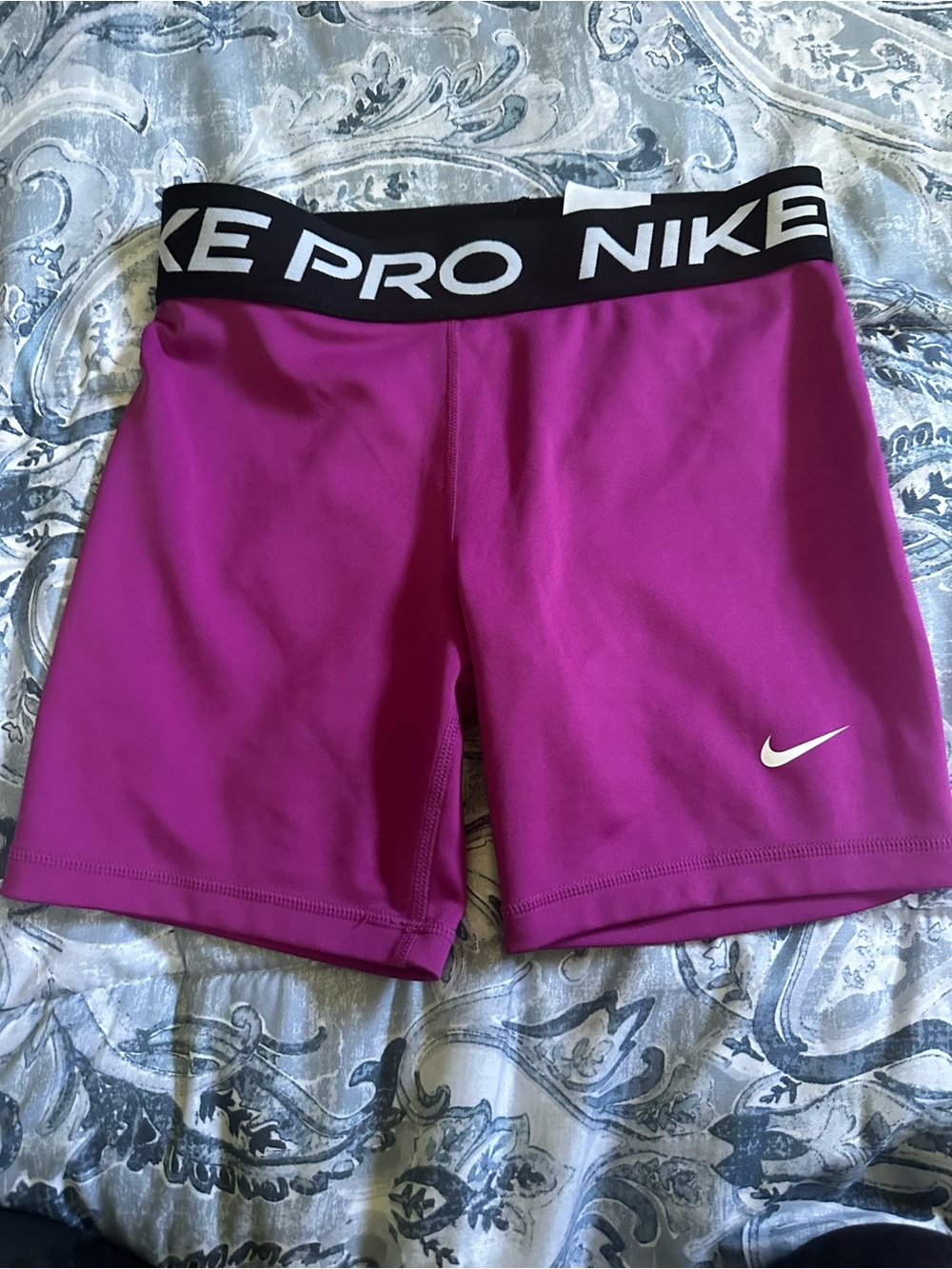 Nike kids Bright Magenta Bike Shorts with Black Branded Waistband